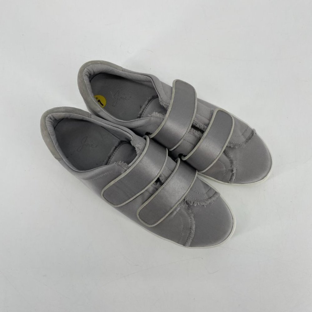Joie Diata Satin silver platform Velcro sneakers 37.5 - Picture 16 of 16